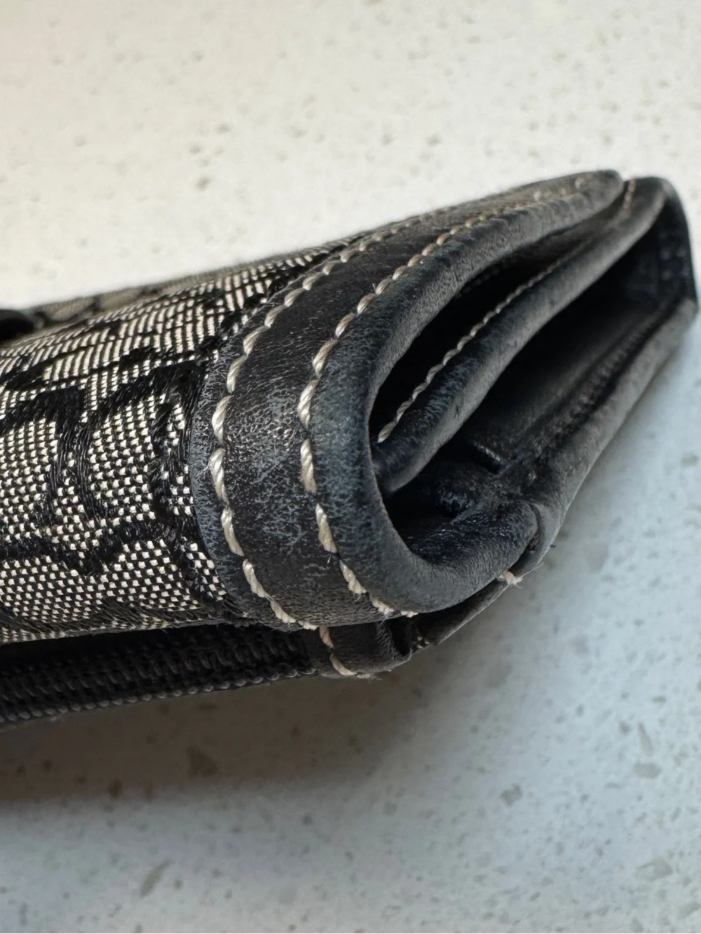 Coach Vintage Soho Signature Jacquard Large Wallet Black Silver Good Condition